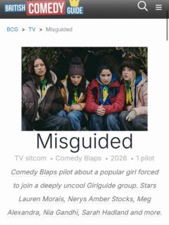 Eeeekkkk!!! Thursday 14th May: Misguided: https://www.comedy.co.uk/tv/news/8720/comedy-blaps-pilot-misguided/ will be out with Nerys playing Kate #welshactor