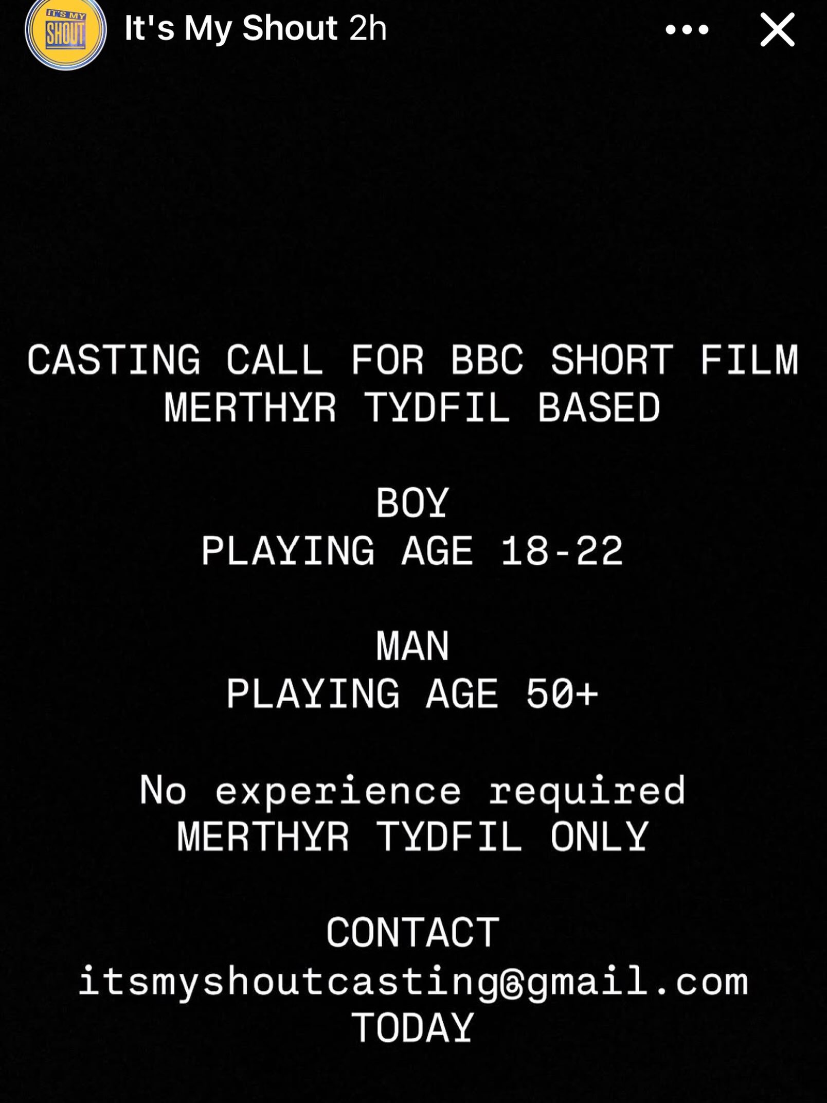 Must be based in Merthyr!