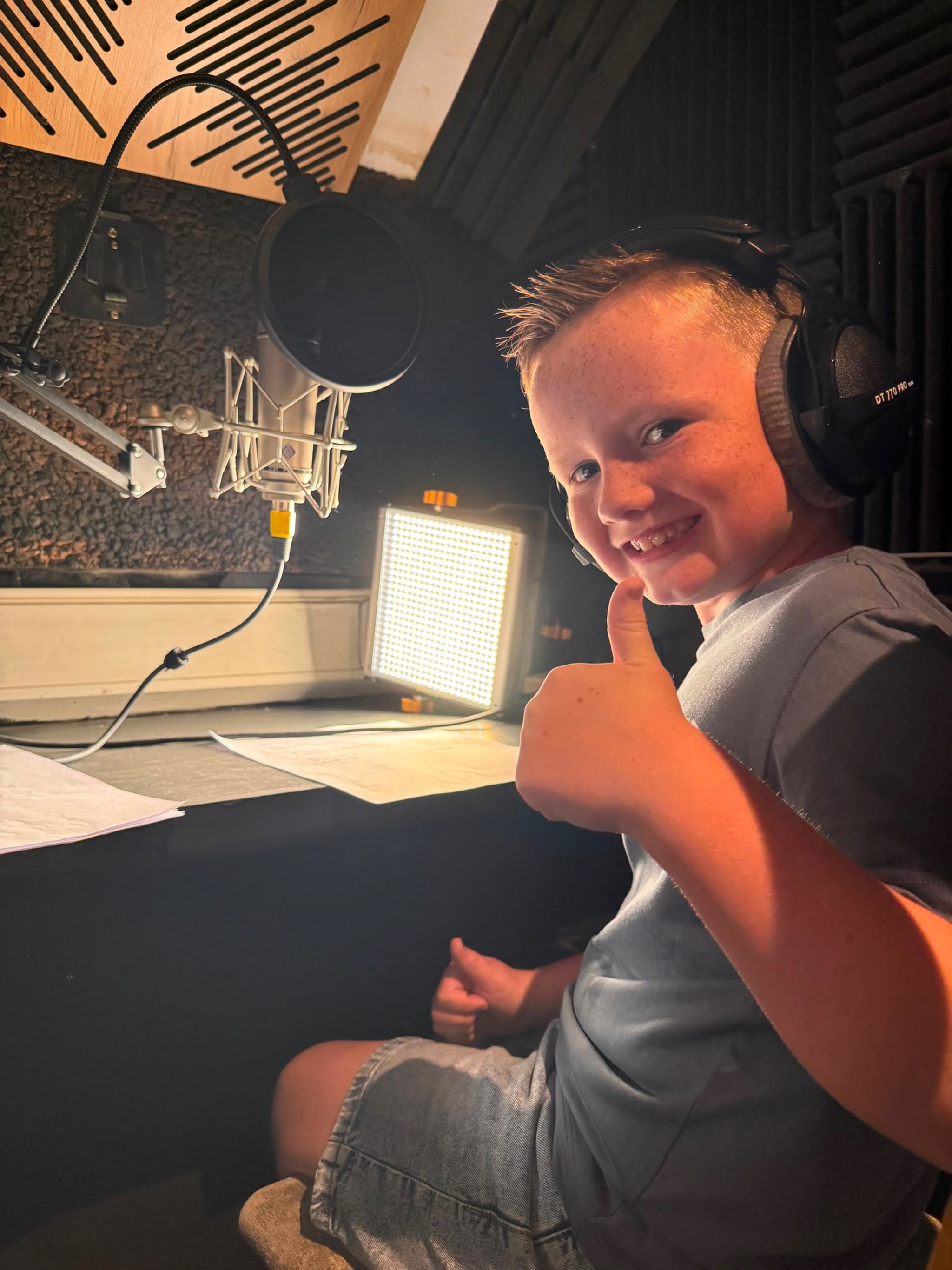 Gwern in the studio today having an absolute ball! I hear only good things at the feedback! Well done Gwern! #voiceover #childactor #studio
